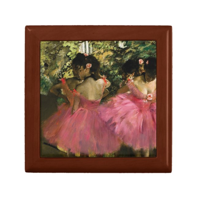 Ballerinas in Pink by Edgar Degas Jewelry Box (Front)