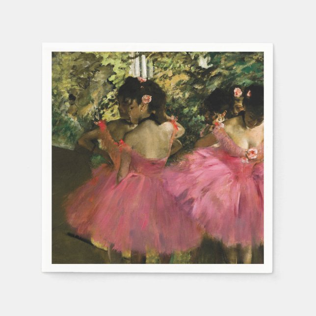 Ballerinas in Pink by Edgar Degas   Napkins (Front)