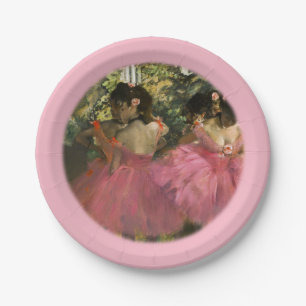 Ballerinas in Pink by Edgar Degas Paper Plates