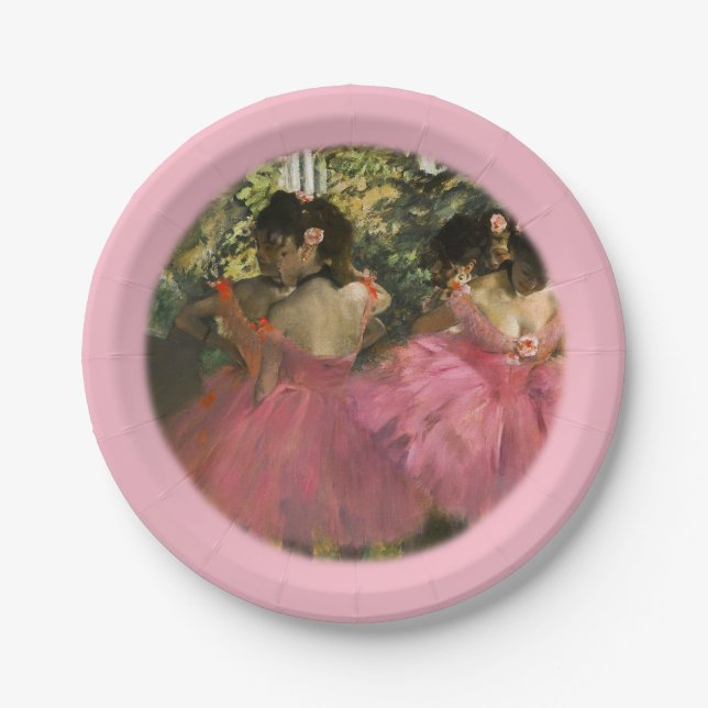 Ballerinas in Pink by Edgar Degas Paper Plates (Front)