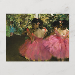 Ballerinas in Pink by Edgar Degas Postcard
