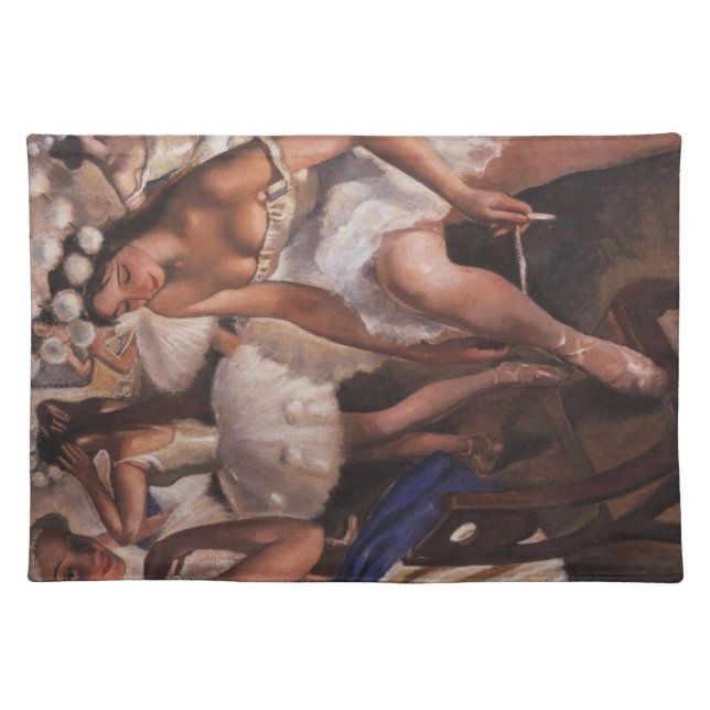 Ballerinas in the Dressing Room (by Serebriakova) Cloth Placemat (Front)