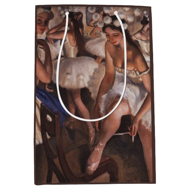 Ballerinas in the Dressing Room (by Serebriakova) Medium Gift Bag (Front)