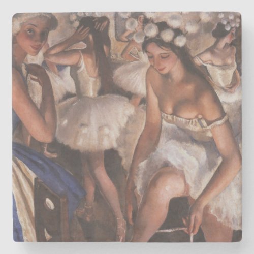 Ballerinas in the Dressing Room by Serebriakova Stone Coaster