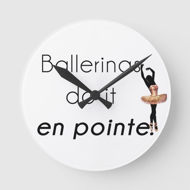 Ballerinas so it! round clock (Front)
