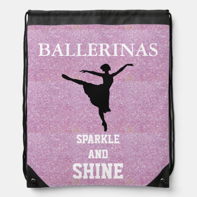 Ballerinas Sparkle & Shine Drawstring Backpack (Front)