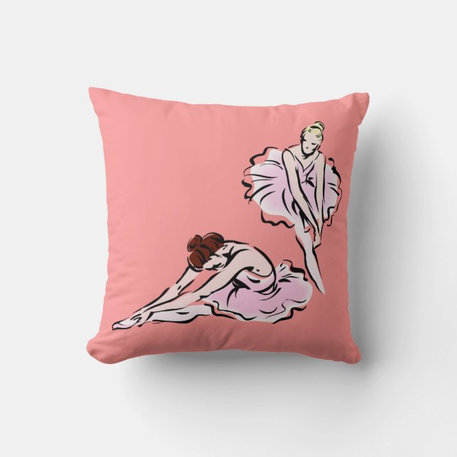 Ballerinas Throw Pillow (Front)
