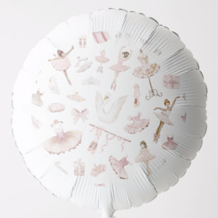 Ballerinas watercolor blush pink birthday party balloon