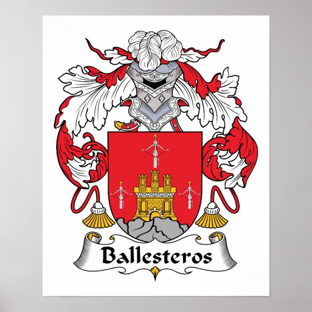 Ballesteros Family Crest Poster (Front)