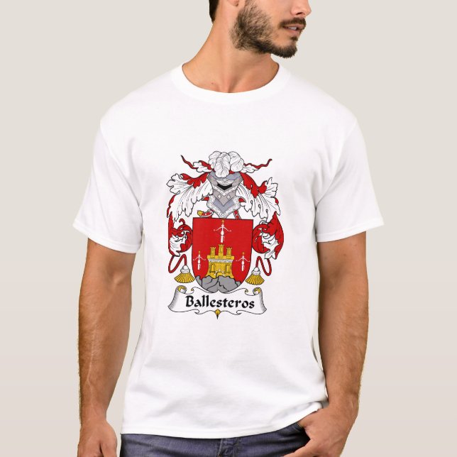 Ballesteros Spanish Family Crest T-Shirt (Front)