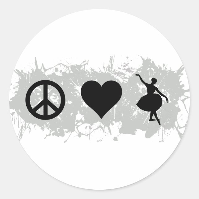 Ballet 6 classic round sticker (Front)