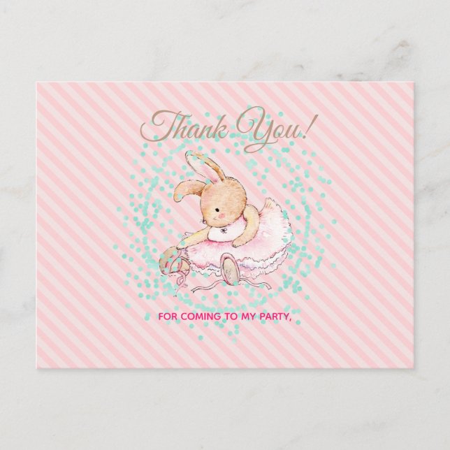 Ballet Animals AquaBallet Animals Aqua Thank You Postcard (Front)