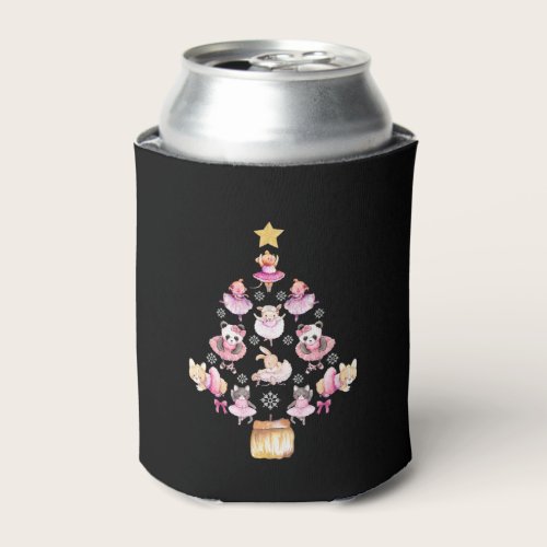 Ballet Animals Ballerina Christmas Tree Can Cooler Ballet Animals Ballerina Christmas Tree Can Cooler