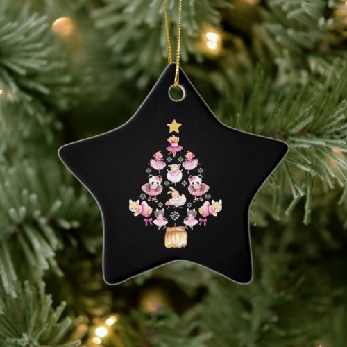 Ballet Animals Ballerina Christmas Tree Ceramic Ornament Ballet Animals Ballerina Christmas Tree Ceramic Ornament
