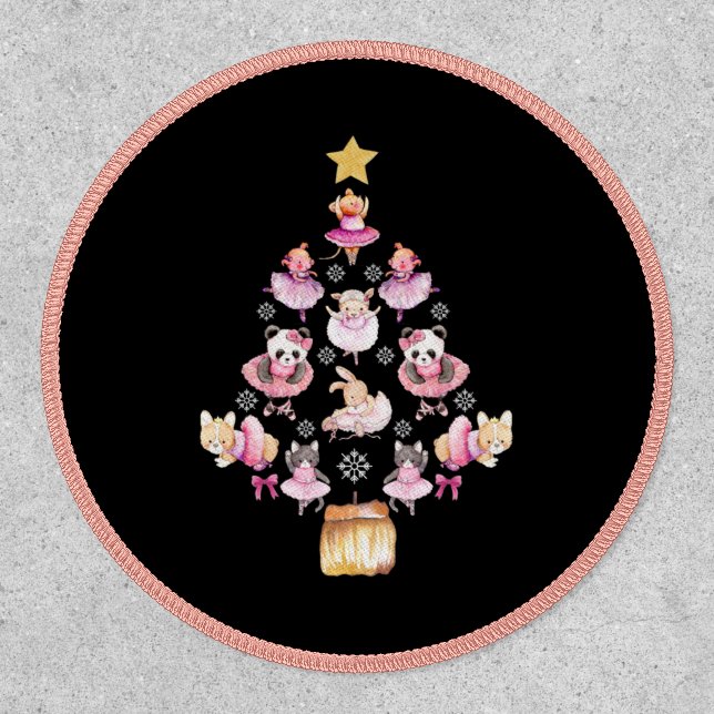 Ballet Animals Ballerina Christmas Tree Patch (Front)