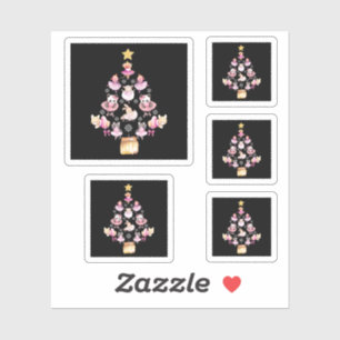 Ballet Animals Ballerina Christmas Tree Sticker