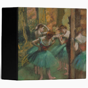 Ballet Artwork Dancers Pink and Green Edgar Degas 3 Ring Binder