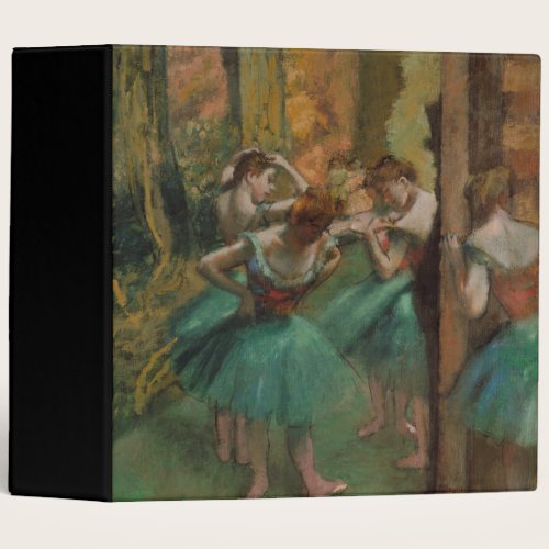 Ballet Artwork Dancers Pink and Green Edgar Degas 3 Ring Binder