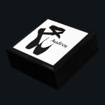 Ballet Ballerina Black Pointe Custom Gift Box<br><div class="desc">A graphic illustration of ballet pointe shoes on a gift box.</div>