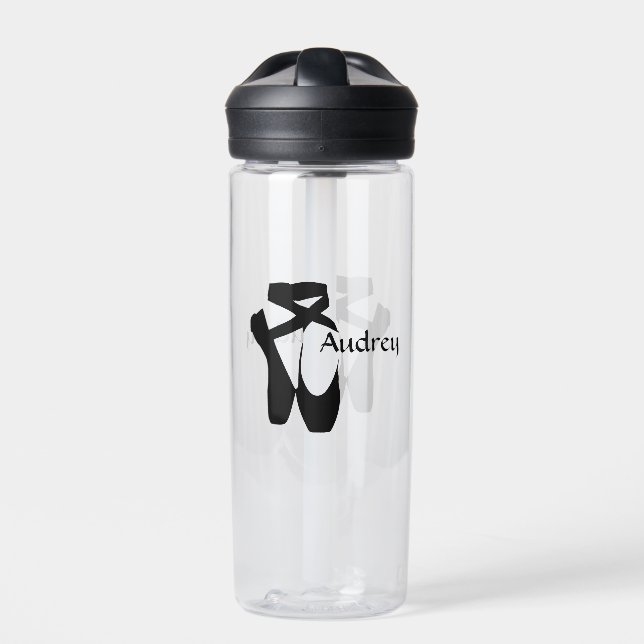 Ballet Ballerina Black Pointe Custom   Water Bottle (Front)