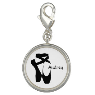 Ballet Ballerina Black Pointe Shoes Custom Charm