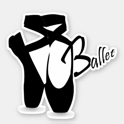 Ballet Ballerina Black Pointe Shoes Vinyl Sticker