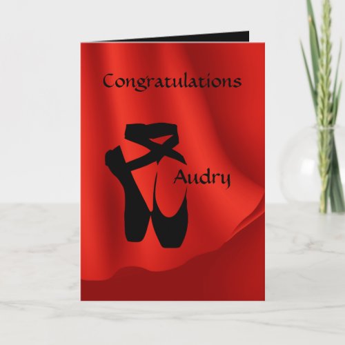 Ballet Ballerina Congratulations Pointe Shoes Card