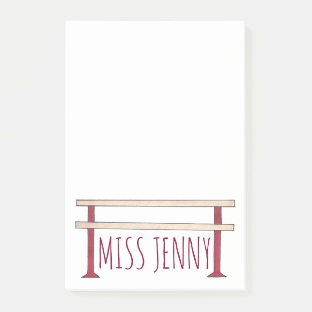 Ballet Ballerina Dance Class Studio Teacher Barre Post-it Notes (Front)