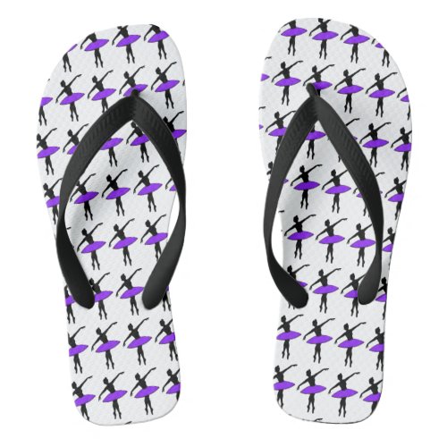 Ballet Ballerina Dance Silhouette Flip Flop Purple