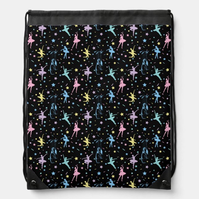 Ballet - Ballerina Dancer Shoes Drawstring Bag (Front)