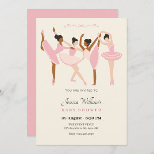 Ballet Ballerina elegant minimalist baby shower Invitation