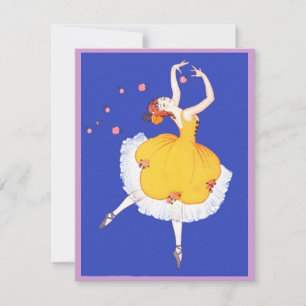 Ballet Ballerina & Flowers PARTY INVITATION Invite