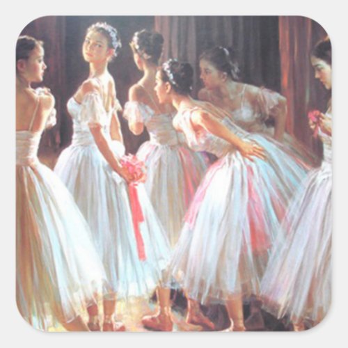 Ballet_Ballerina Girls Square Sticker
