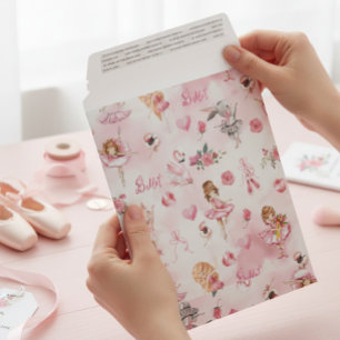 Ballet Ballerina Pink Cute  Envelope Mailers