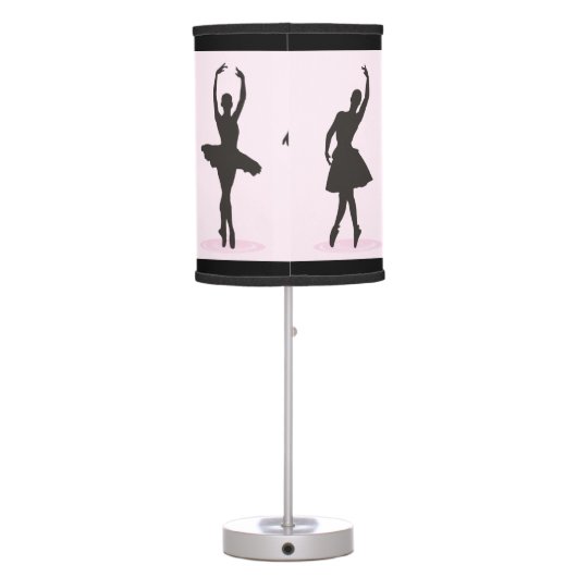 Ballet Ballerina Pink Dancer Ballerinas Table Lamp (Back)