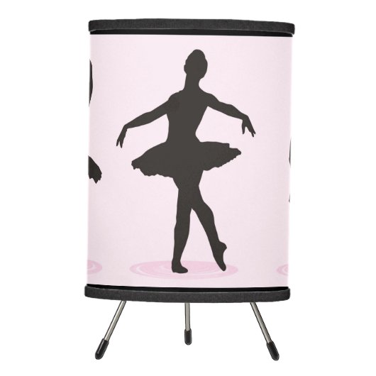 Ballet Ballerina Pink Dancer Tripod Table Lamp (Front)
