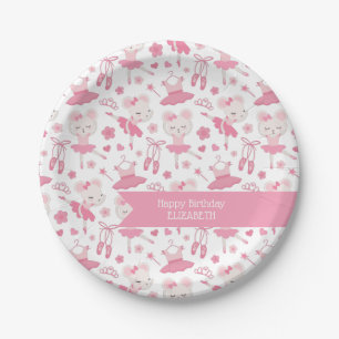 Ballet Ballerina Pink Party Plates, 7" Paper Plates