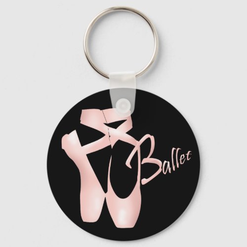 Ballet Ballerina Pink Pointe Shoes Basic Keychain