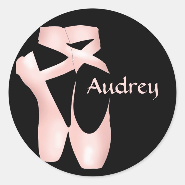 Ballet Ballerina Pink Pointe Shoes Custom Sticker (Front)