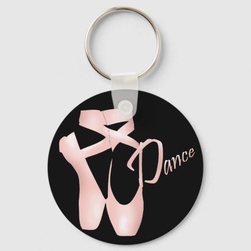 Ballet Ballerina Pink Pointe Shoes Dance Basic Keychain