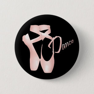 Ballet Ballerina Pink Pointe Shoes Dance Button