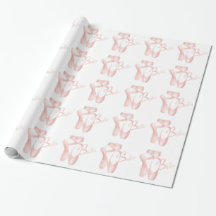 Ballet Ballerina Pointe Shoes Pink GW Wrapping Paper