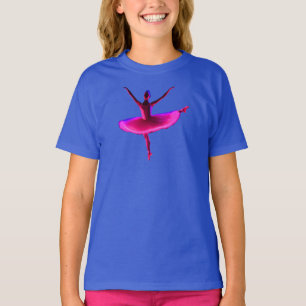 Ballet Ballerina Pose Glowing Violet Colors T-Shirt