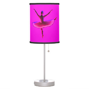 Ballet Ballerina Pose Glowing Violet Colors Table Lamp