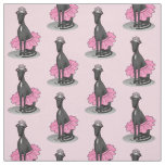 Ballet Ballerina Princess Greyhound Dog (black) Fabric