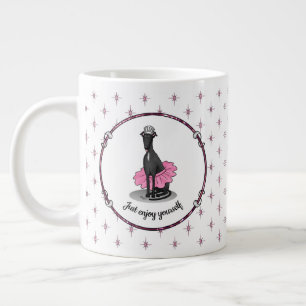 Ballet Ballerina Princess Greyhound Dog (black) Giant Coffee Mug
