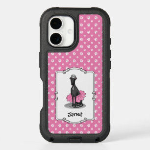 Ballet Ballerina Princess Greyhound Dog (black) iPhone 16 Case