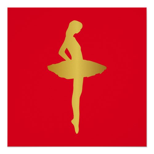 Ballet Ballroom Urban Dance Girl Red Minimalism Poster