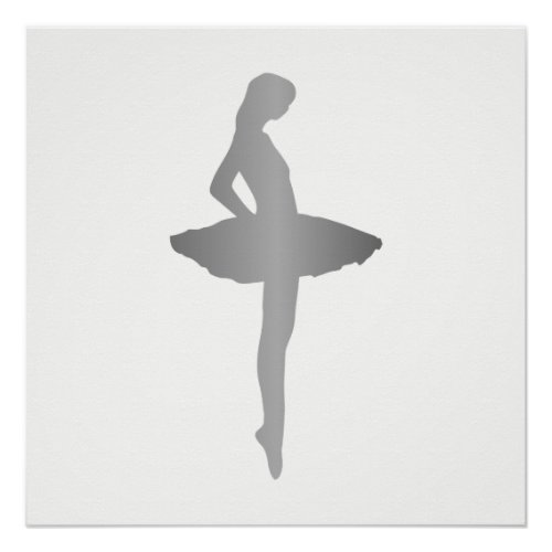 Ballet Ballroom Urban Dance Girl White Minimalism Poster