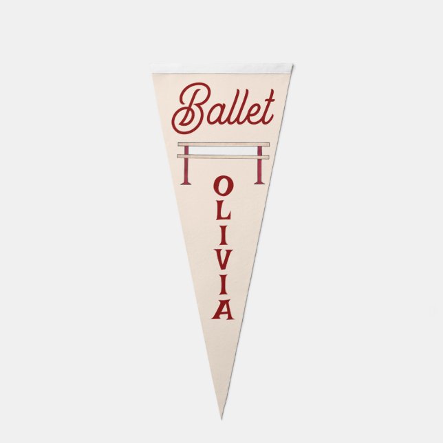 Ballet Barre Ballerina Dancer Teacher Recital  Pennant Flag (Front)